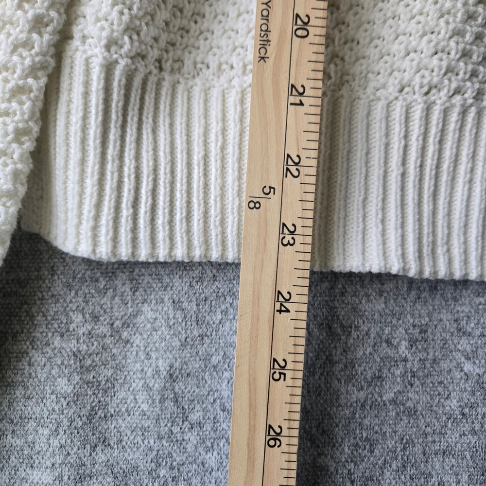 GAP Womens Cream Textured Waffle Knit Raglan Sweater Small Coastal Preppy - Picture 5 of 9